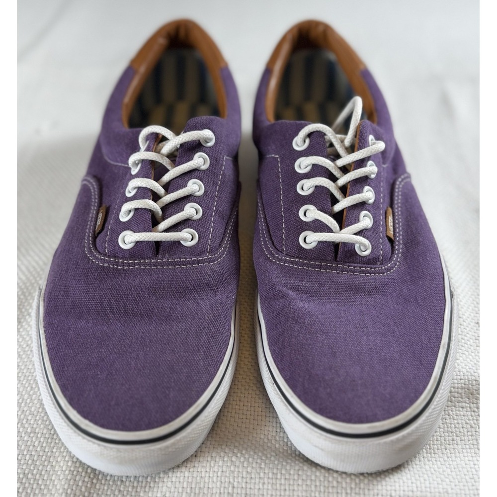 Vans Shoes Mens Size 11.5 Purple Canvas Low Top Lace Up Casual Skate Sneakers - Picture 3 of 10